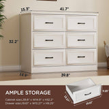 Modern Farmhouse 6-Drawer Dresser with Charging Station