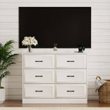 Modern Farmhouse 6-Drawer Dresser with Charging Station