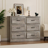 Modern Farmhouse 6-Drawer Dresser with Charging Station