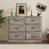 Modern Farmhouse 6-Drawer Dresser with Charging Station
