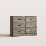 Modern Farmhouse 6-Drawer Dresser with Charging Station
