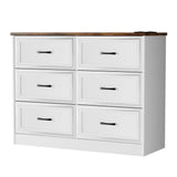 Modern Farmhouse 6-Drawer Dresser with Charging Station