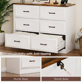 Modern Farmhouse 6-Drawer Dresser with Charging Station