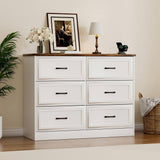 Modern Farmhouse 6-Drawer Dresser with Charging Station