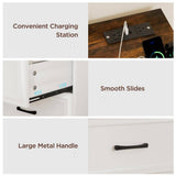 Modern Farmhouse 6-Drawer Dresser with Charging Station