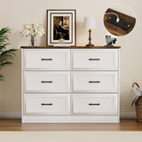 Modern Farmhouse 6-Drawer Dresser with Charging Station