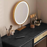 Antique Rattan Makeup Vanity with Storage for Bedroom