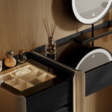 Modern Makeup Vanity Set with Light Dressing Table with Jewelry Storage Cabinet