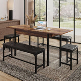 47''- 63'' Extendable Dining Table Set for 4-8 Person