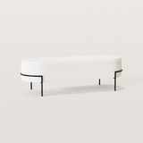 White Metal Stand Storage Ottoman Bench