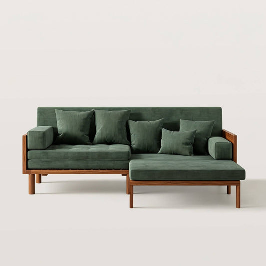 Sectional Foldable Sofa Bed with Wooden Frame for Living Room