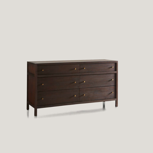 64in Chest of Drawers Wood 6 Drawer Dresser