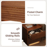 2-Drawer Bedroom Nightstand With LED Lighting