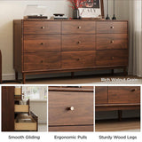 Mid-Century Luxury Storage Cabinet 9-Drawer Dresser