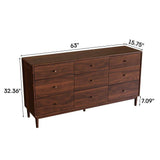 Mid-Century Luxury Storage Cabinet 9-Drawer Dresser