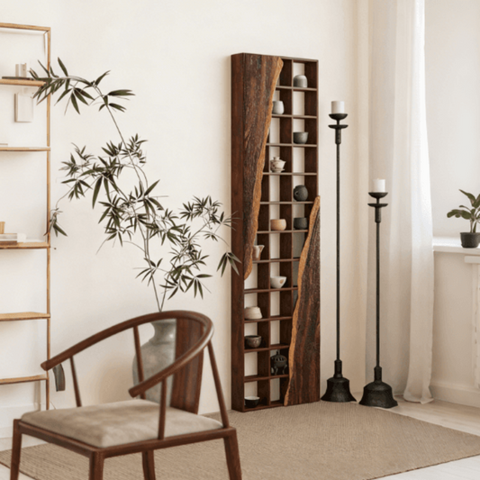 Convertible Wall Display Cabinet Horizontal or Vertical Tea & Decor Shelf