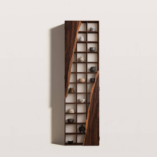 Convertible Wall Display Cabinet Horizontal or Vertical Tea & Decor Shelf