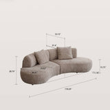 Modular Curved Sofa Camber Style Couch for Living Room