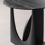 Luna 20in Round Side Table with Sculptural Semicircular Base