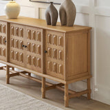 Grid Vintage Sideboard Buffet Cabinet with 4 Doors