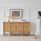 Grid Vintage Sideboard Buffet Cabinet with 4 Doors