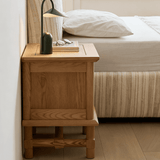Grid Rustic 2-Drawer Nightstand with Geometric Paneling