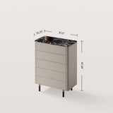 Stone 5-Drawer Dresser Storage Cabinet with Marble Top