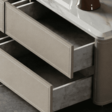 Stone 8-Drawer Media Console TV Stand with Marble Top