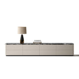 Stone 8-Drawer Media Console TV Stand with Marble Top