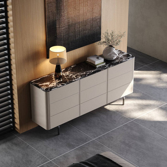 Stone 9-Drawer Dresser Buffet Cabinet with Ample Storage