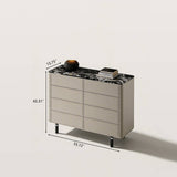 Stone 8-Drawer Dresser Tall Storage Organizer with Marble Top