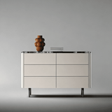 Stone 6-Drawer Dresser with Leather Finish for Living Room