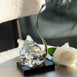 Crystal Swan Decor Light Luxury Sculpture with Black Base