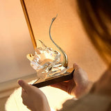 Crystal Swan Decor Light Luxury Sculpture with Black Base