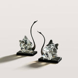 Crystal Swan Decor Light Luxury Sculpture with Black Base
