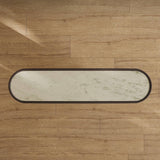 Oval Console Table Entryway Table with Imported Rock Slab Top