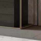 3-Drawer Cabinet Dresser with Polished Gold Metal Frame