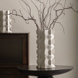 Sculptural Ceramic Vases with Wavy Texture for Home Decor