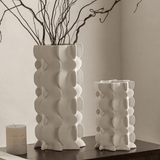Sculptural Ceramic Vases with Wavy Texture for Home Decor