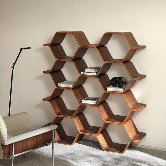 Honeycomb Wave Modular Wall Shelf Geometric Display Shelf