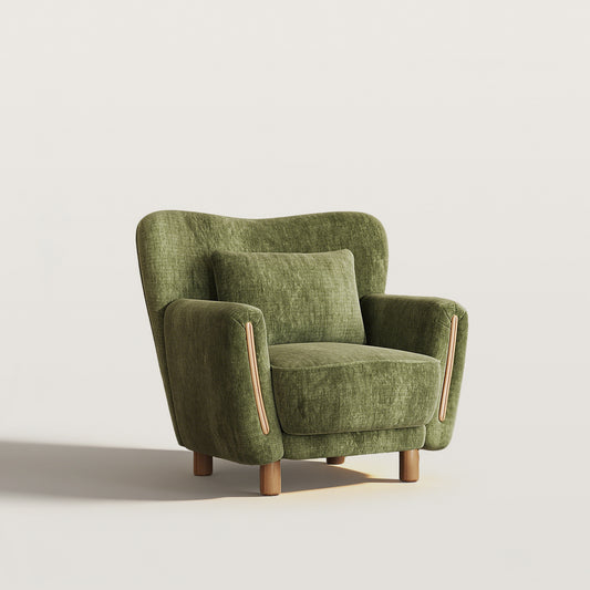 Modern Upholstered Armchair Lounge Chair with Wide Backrest