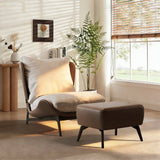 Modern Lounge Chair with Soft Cushion and Leather Ottoman