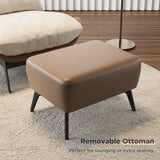 Modern Lounge Chair with Soft Cushion and Leather Ottoman