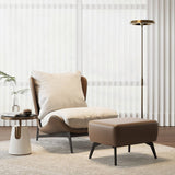 Modern Lounge Chair with Soft Cushion and Leather Ottoman