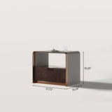 Modern Curved Nightstand with Rattan Woven Drawer