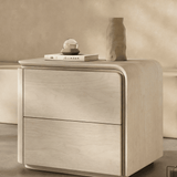 Soft Curve Modern Nightstand with 2 Drawers for Bedroom