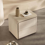 Soft Curve Modern Nightstand with 2 Drawers for Bedroom