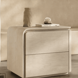 Soft Curve Modern Nightstand with 2 Drawers for Bedroom