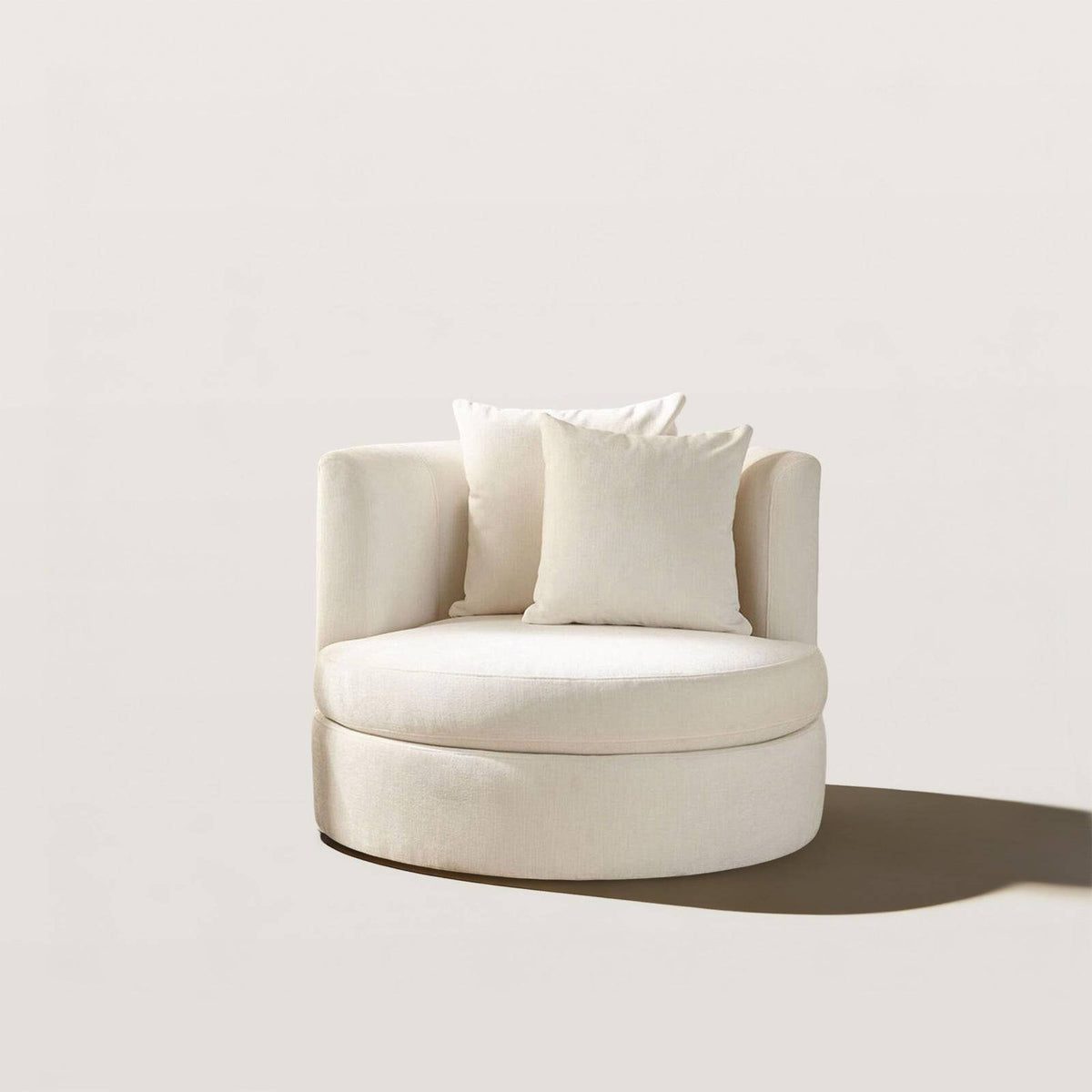 360° Swivel Chair Linen Upholstered Round Lounge Chair