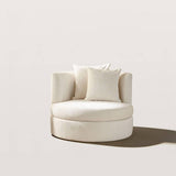 360° Swivel Chair Linen Upholstered Round Lounge Chair